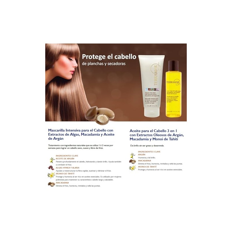 Terramar Dúo Capilar Mascarilla Intensiva 200g Óleo Argán Macadamia Algas