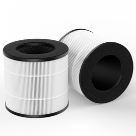 2 Pack AC300 Replacement Filter, Compatible with Purivortex AC300 Air Purifiers, 3-Stage High Efficiency Filter, White