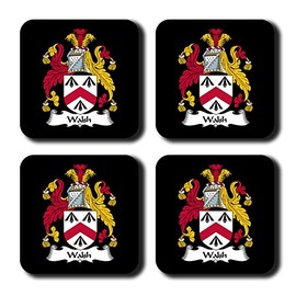 Walsh Coat of Arms/Family Crest Coaster Set, by Carpe Diem Designs – Made in the U.S.A.