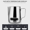 Milk Frothing Jug 600ml Thermometer Control Espresso Coffee Pitcher Measurements