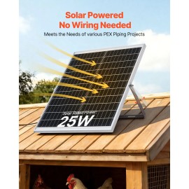 25W Solar Powered Fan with 220 CFM Airflow Adjustable Panel Angle 2030 RPM High Speed Light Type Flexible Install Fast AIDefault: Default