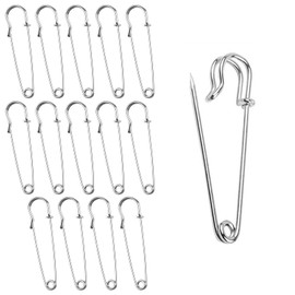 Large Safety Pins - ShiningUU 14-Pack Strong Extra Large Stainless Steel Kilt Pins for Clothes, Blankets & Kilts | Strong Safety Pin Heavy Duty | 2.5" Rust-Proof Craft Pin