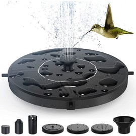 Solar Fountain for Outdoors, Solar Fountain for the Garden, Fountain Solar Pond Pump with 6 Nozzles, 1.4 W Solar Fountain for Outdoors, Ponds, Garden Decoration, Bird Bath, Fish Container