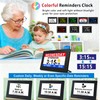 MASSII 8 Inch Large Dementia Clock 19 Alarms with Auto