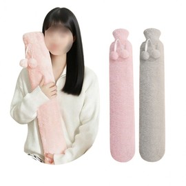 Long size rabbit fur thermal water bag 2.5L steaming bag hot pack thermal pack HS Gray 2500ml