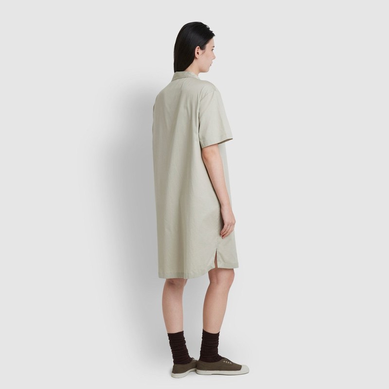 JAJU [JAJU] Women's Cotton Runner 5-part Pajama Dress_Khaki Grey