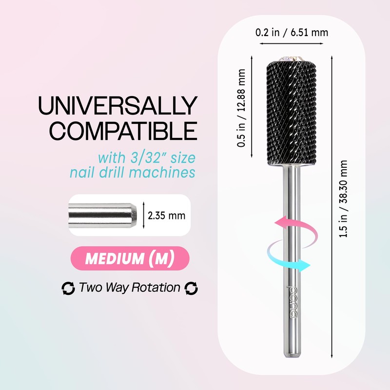 PANA Crystal Top Nail Drill Bits - 3/32'' Large Barrel