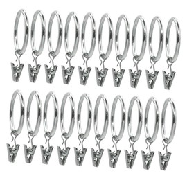 Operitacx 20pcs Sturdy Stainless Steel Curtain Rings Clips for Shower Door Window Curtains Home Decor