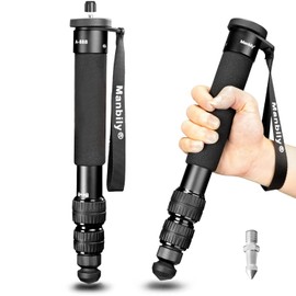 Manbily A-888 Camera Monopod, Length 32cm - 156cm, Aluminum Monopods for Cameras 7 Sections, Compact Travel Portable Selfie Stick for DSLR Smartphone Concert Festival