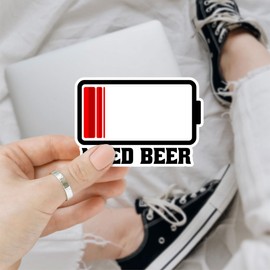3 Pcs Need Beer Sticker, Drink Beer Sticker, Battery Beer Sticker, Beer Lovers Sticker or Laptop Water Bottle Phone Car Window Helmet Vinyl Stickers 3 Inches
