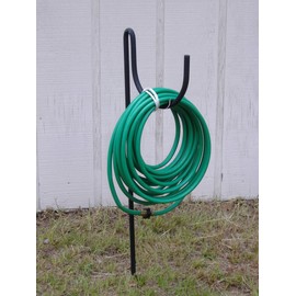 Sturdy Metal Ground Mounted Freestanding Rust Resistant Heavy Duty Wrought Iron Look Garden Hose Holder