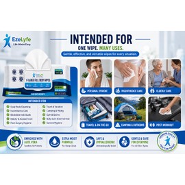 Full Body Cleansing Wet Wipes for Adults Extra Large 30 x 20cm (Pack of 1)