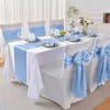 Aormenzy 4 Pcs Baby Blue Satin Table Runners 12 x