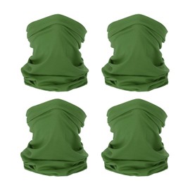 PATIKIL Neck Gaiter, 4 Pack Breathable Cooling Face Cover Scarf for Men and Women Sun Protection Outdoor Face Neck Cover for Cycling Running, Army Green