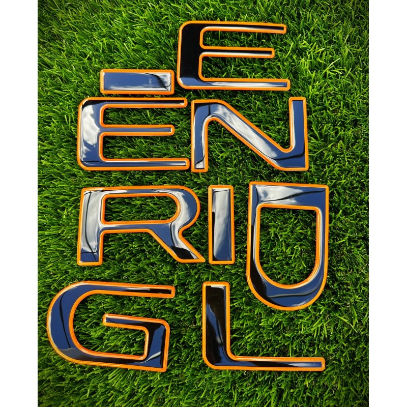 AUTOCARIMAGE RAISED TAILGATE LETTERS for RIDGELINE 2024 2025 GLOSSY ORANGE