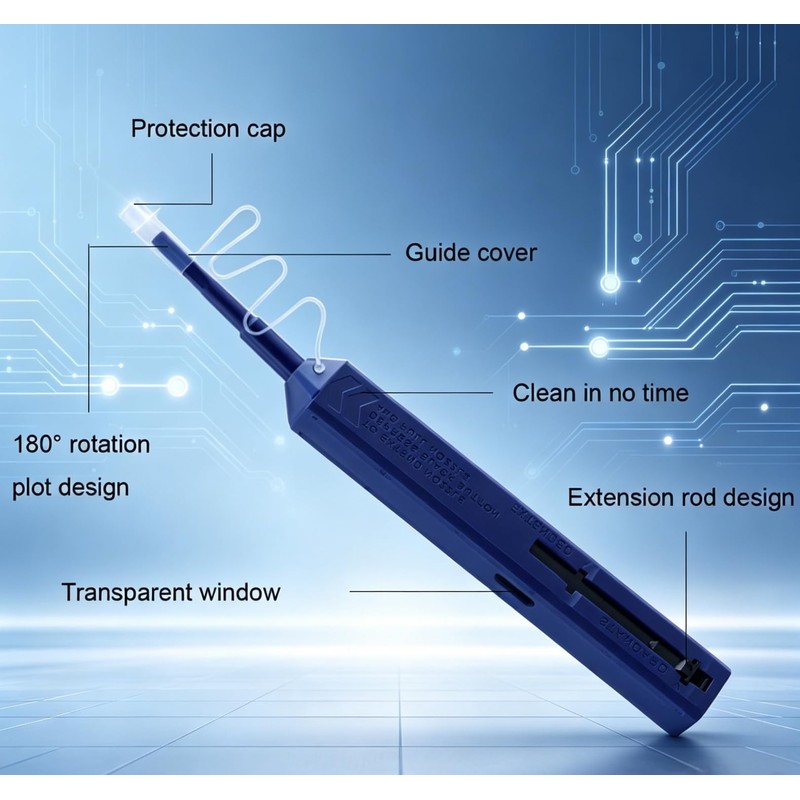 Fiber Pen Cleaner for LC/MU Connectors, 1.25mm UPC/APC Ferrule Cleaner,