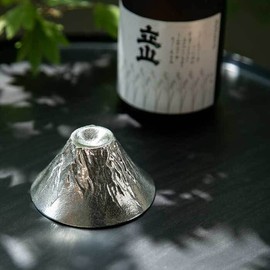 てしごとクラブ NOUSAKU Sake Cup - Fujiyama - H1.5 φ2.9 2oz, tin 100%, traditional craft, Mt.Fuji, paulownia box, guinomi, Luxury Box Gift, kimono wrapping