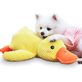 Mellow Dog Calming Duck, Calming Duck Dog Toy Bright Yellow, Mellow Dog Calming Duck, Quack-Quack Duck Dog Toy Stuffed Calming Duck Chew Toys for Dogs Indoor Puppy