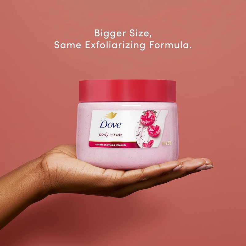 Dove Cherry & Chia Milk Body Scrub Exfoliates and Deeply