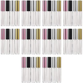 Tubo de Brillo Labial Vacío de 10ml Abs, Paquete de 40 Piezas Cabezal de Pincel, Forma Única, para Maquillaje Diy, Cabe en Bolsa o Bolso