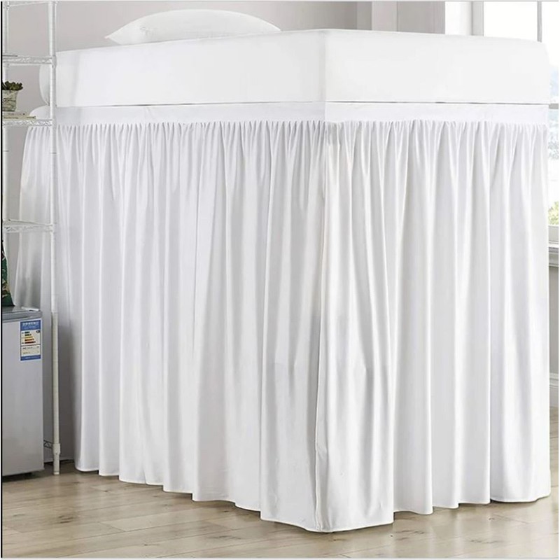 Cottingon,Dorm Room Bed Skirt,100% Microfiber,White Solid -Twin XL/46 Drop