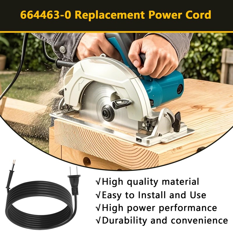 664463-0 Replacement Power Cord for Makita Circular Saw Polishing and