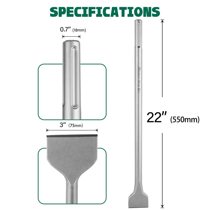 MonkeyKingBar-Heavy Duty SDS MAX Bits Scaling Chisel 22"x3"(550x75mm) - SDS