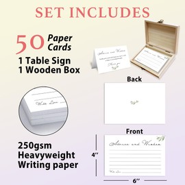 Crocothemis Advice and Wishes Cards Box, 50 Pcs Birthday Wedding Baby Shower Advice Cards, Well Wishes Box for Birthday Party Graduation Bridal Shower Retirement Party, Anniversary(Minimalism) -A02