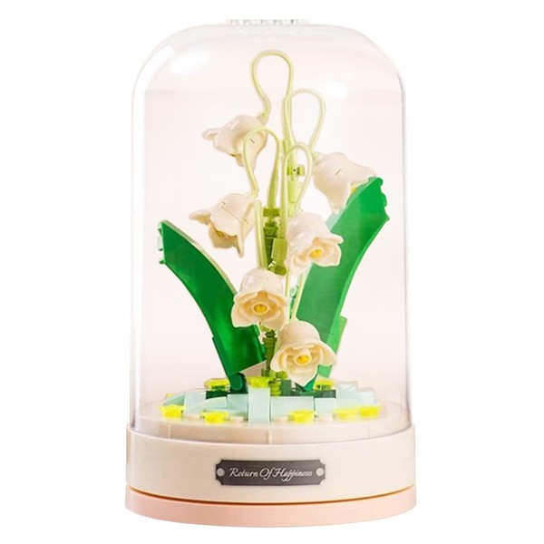 MEIEST Building Blocks Flowers Bouquet Set with Music Box and