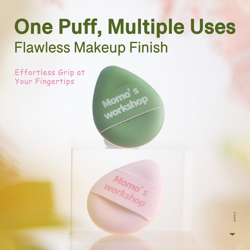 MoMo's Workshop 2pcs Powder Puff, Makeup Sponge for Liquid Foundation,