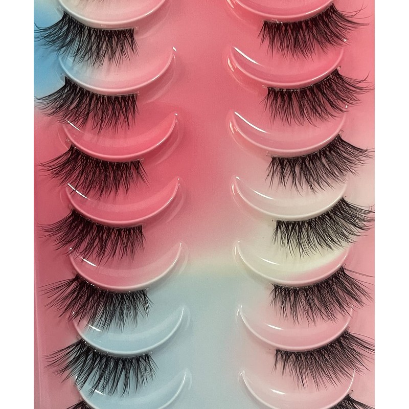 Half False Eyelashes, 10 Pairs False Eyelashes, Russian Strip Lashes,