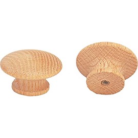 Pinehurst Crafts Unfinished Oak Wood Drawer Pull Knobs, Perfect for Kitchen Cabinet Knobs, Furniture DIY Hardware, Dresser Drawer Pulls or Crafting, 1-1/2 Inch, Pack of 6, 1.5DrawerPullOak
