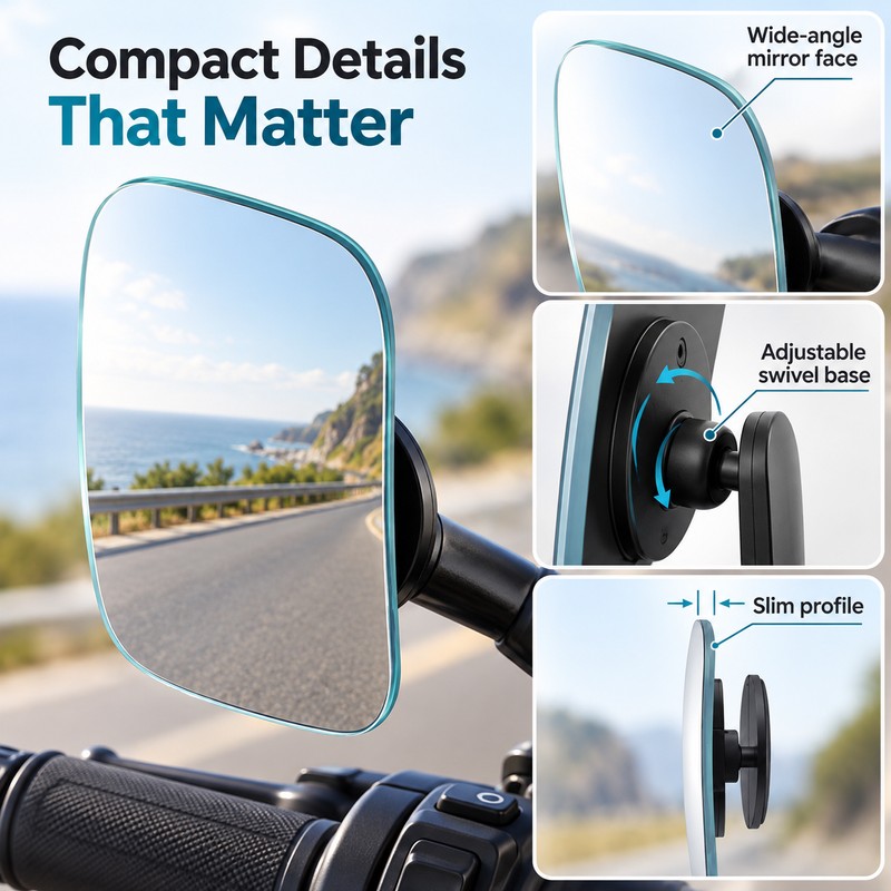 Wide-Angle Blind Spot Mirror for Car & Motorcycle – 360°