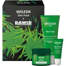 WELEDA Organic Gift Set Skin Food - Natural Cosmetics Gift Box with Skin Food Skin Care & Day Care & Lip Butter Lip Balm. Unisex Face Care/Body Care Gift Set for Men & Women