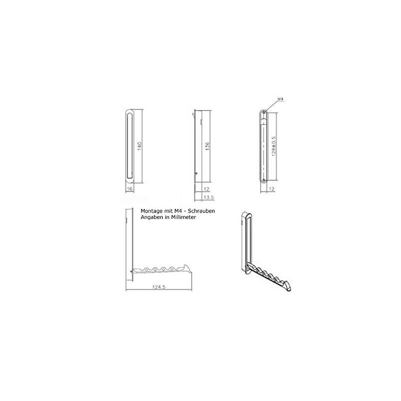So-Tech SO97093, modern, folding hooks Zilly for recessed installation, borehole