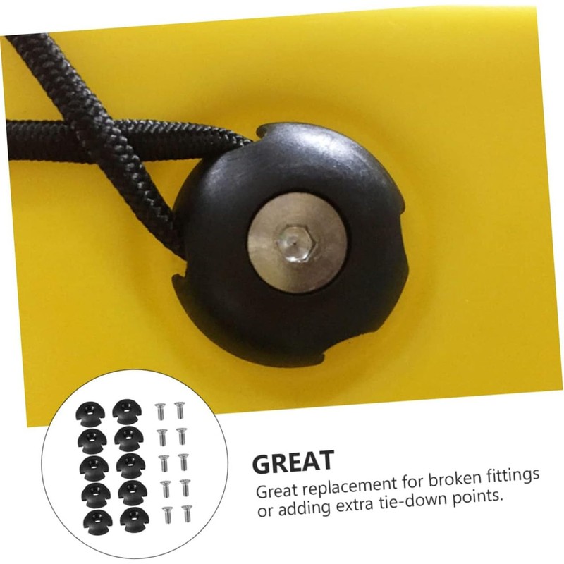 Songholee 10-Piece Round Rope Buckle Deck Line Guide Slot Accessories