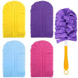 Pack of 5 Washable Duster Telescopic Long Extendable Duster, Dust Magnet, Duster, Telescopic Rod, for Cleaning Car, Computer, Air Conditioning, TV and Other
