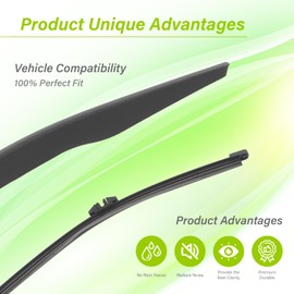 LKK Rear Windshield Wiper Arm Blade Kit Compatible with Ford Escape 2013-2019, Explorer 2011-2019, Expedition 2018-2021, Lincoln Navigator 2018-2021, MKX 2016-2018 Rear Window Wiper Assembly Set