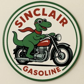 Sinclair Dino  Motorcycle Gasoline  Oil Vintage  Style Metal Sign