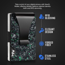 VEVEL Credit Card Holder| Minimalist Wallet| Wallets, Card Cases & Money Organisers| RFID Wallet for Men| Slim Wallet| Wallets for Men UK| Carbon Fiber Wallet| RFID Card Holder| Card Holder Wallet
