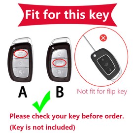 KUNIO Car Key Fob Cover fit for Hyundai Mistra i30 i40 ix25 ix35 ix20 Tucson Sonata Verna Solaris Santa Elantra Key Cover TPU Key Cover Case Key Case Keychain 3 Buttons A Gray