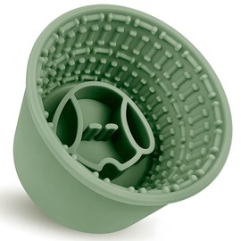 ZOURYNUA Silicone Slow Feeder Dog Bowls, Dog Food Bowls for Medium Large Breed Non-Slip Design with Suction Cups, Dog Enrichment Toys for Distraction, Anxiety Relief & Enrichment (Green)