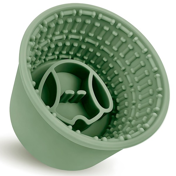 ZOURYNUA Silicone Slow Feeder Dog Bowls, Dog Food Bowls for