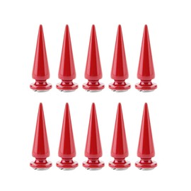 Spike Rivets, 10 Pcs Cone Spikes Punk Leather Rivets Metal Copper Spike Rivets and Studs Screw Back for DIY Leather Craft Clothing Jacket Garment Bag Clothes Belts Shoes Repair Decoration(Red)