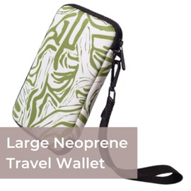 POPUPS Passport Travel Wallet for Women - Large Multiple Document Organizer and Holder with Wristlet - Serengeti