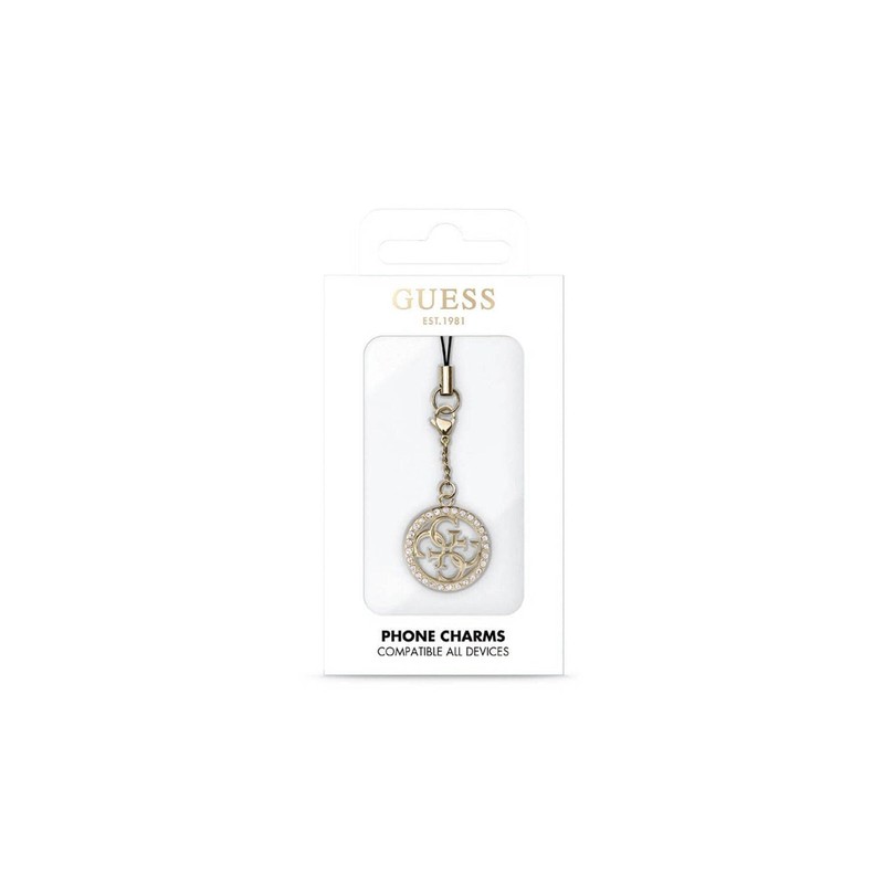 GUESS GUCPM4DRD Phone Strap Pendant 4G Rhinestone Charm, Metal