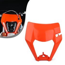 Runfarr Motorcycle Headlight Mask, Motorcycle Light Mask, Lampshade for 125 150 250 300 350 450 500 EXC XCW EXC-F 2017 2018 Dirt Bike Enduro Motocross Supermoto-Orange
