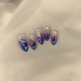 [Renewal Discount] Purple Ice Stone Stone Nail Gorgeous Nail Yeonglong Nail - Please write in the request (enter number) / [리뉴얼할인]퍼플얼음스톤 스톤네일 화려한네일 영롱네일 - 요청사항에 기재해주세요(호수로 입력)