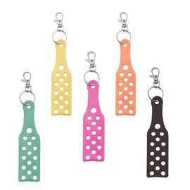 5Pcs Hole Diy Keychains Keyrings for Women Men Girls Oranger Black Keychain Soft Pvc Diy Key Chain Rings Hole Keychain Charms Key Chain Holder for Gilrs Women Cute Diy Keychain for Backpack Purse