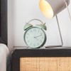 Karlsson KA5784GR Iconic Retro-Wecker, leises Uhrwerk, Metall, Jadegrün, grau, H16,5